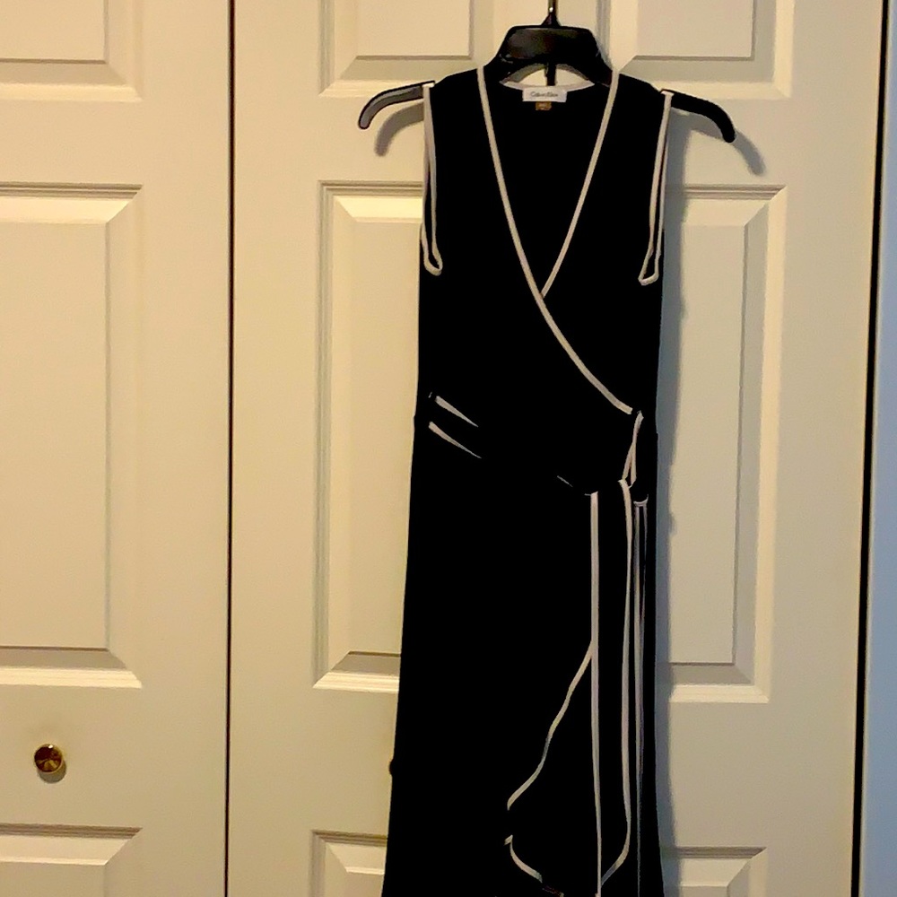 🌟Black Sleeveless Belt Sashed Dress/Calvin Klein✨